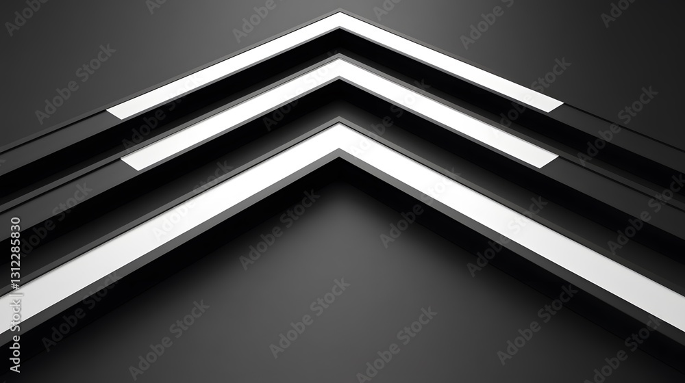 Aufkleber angular black and white geometric lines creating interesting abstract design