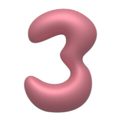 Cute Number 3 with flowers