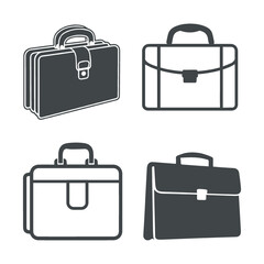 Business Briefcase Multiple Styles Vector Icon.