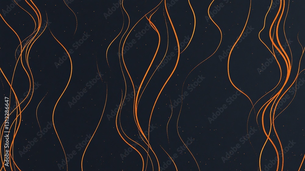 Poster abstract golden lines on dark background with subtle starry texture