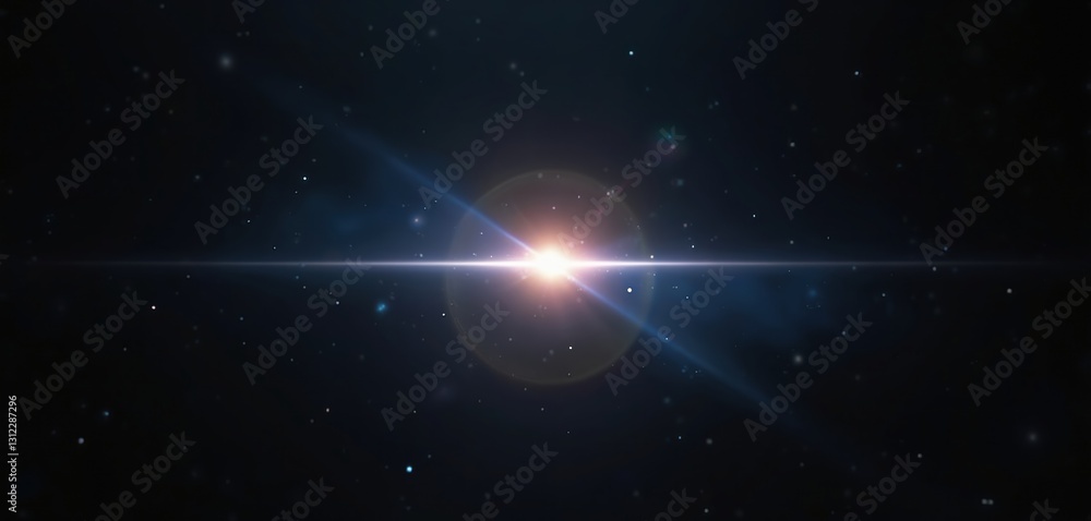 Leinwandbilder abstract glowing light effect with lens flare on dark background. beautiful digital light flare with