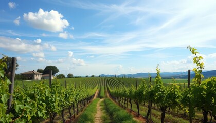 Obraz premium Exploring scenic vineyard paths napa valley nature photography serene landscape wide-angle wine country beauty