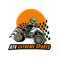 ATV extreme sport logo illustration design vector	