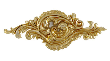 Decorative golden vintage frames, Golden baroque frame on white background.