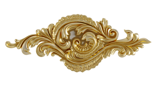 Decorative golden vintage frames, Golden baroque frame on white background.