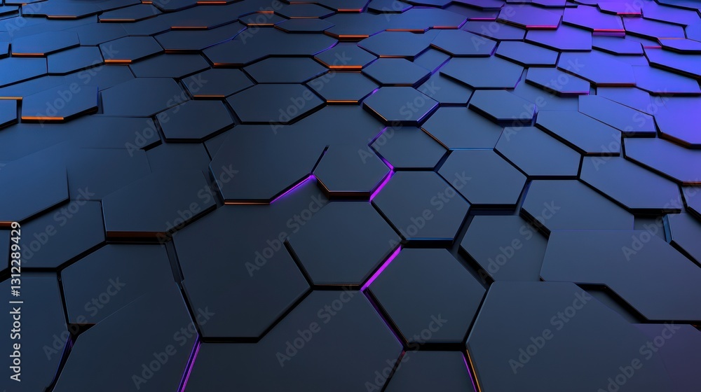 Poster abstract hexagon pattern: futuristic digital background
