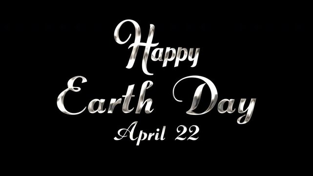 Happy Eart Day Text Animation SIlver Effect
