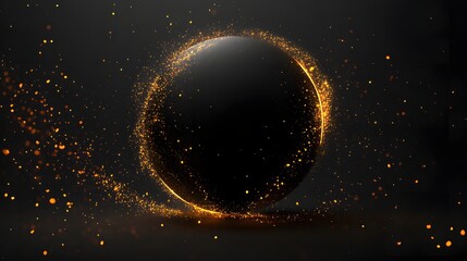 Dark Sphere Illuminated By Golden Particles
