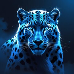 leopard on black background