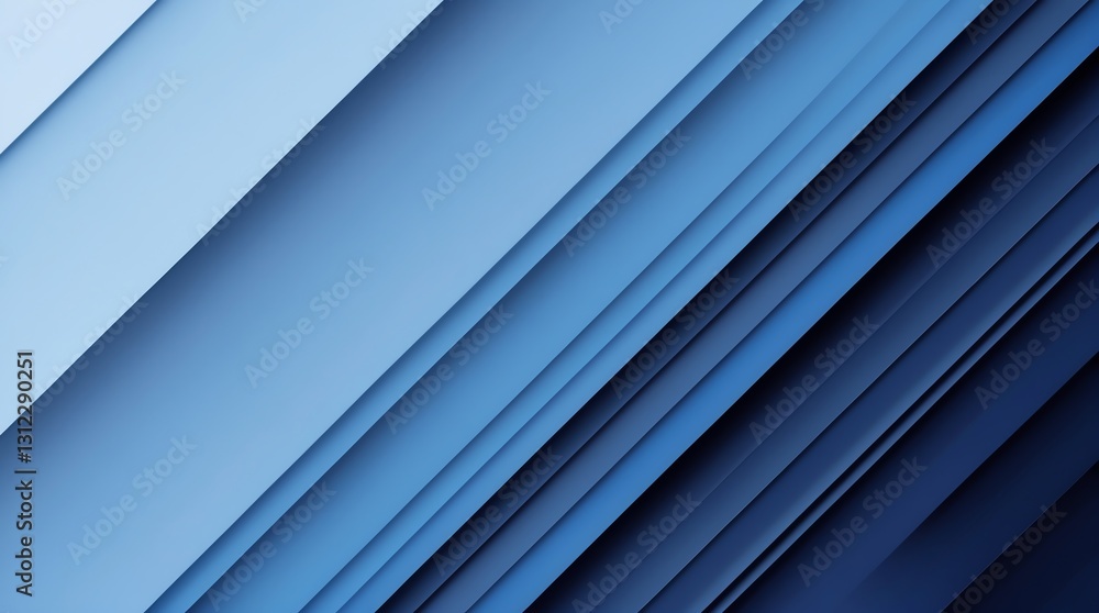 Poster abstract layered blue lines background with shadow and depth effect