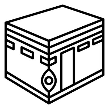 black and white kaaba icon clip art preview