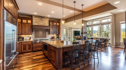 Luxury Kitchen with Stunning Mountain Views
