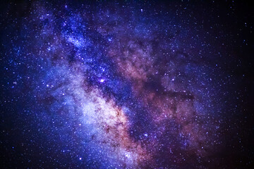 Clearly milky way galaxy with stars and space dust in the universe