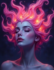 Fototapeta premium woman with unbelievable hair