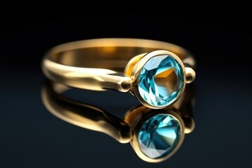 Wedding ring. Wedding rings on the table in a jewelry store. Wedding accessories. Jewelry ring in luxury jewelry store. Luxury jewelry shop. Wedding or Engagement Concept with copy space. 