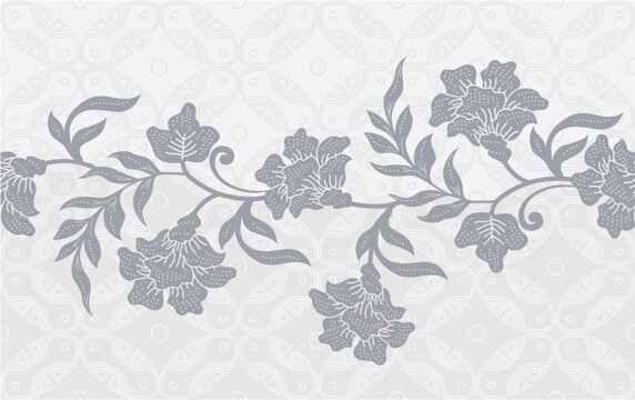 Javanese batik motifs with very distinctive, exclusive plant patterns. Indonesia country