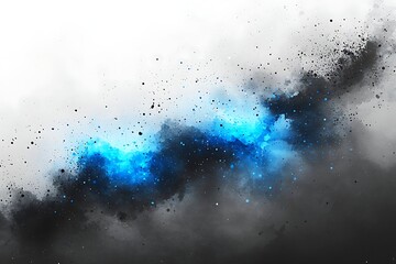 Obraz premium Blue Nebula Burst for White Background.