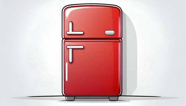 A Vibrant Red Refrigerator Stands Proudly In A Minimalist Kitchen, A Symbol Of Simple Home Comforts And Fresh Beginnings Against A Subtly Textured Off-white Background