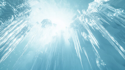 Fototapeta premium Icy Cave Interior with Sunlight