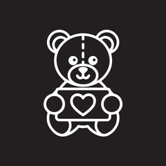 Cute teddy bear icon holding a heart, perfect for Valentine's, kids' projects, greeting cards, or holiday themes, as a decorative element