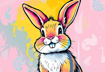 Fototapeta premium cute cartoon rabbit
