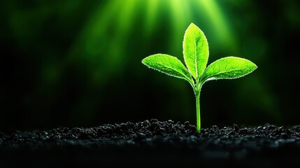 Naklejka premium New Life: A Seedling Emerging from the Earth
