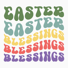 Easter Blessings Retro SVG PNG Sublimation t shirt design