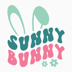 Sunny Bunny Retro SVG PNG Sublimation t shirt design