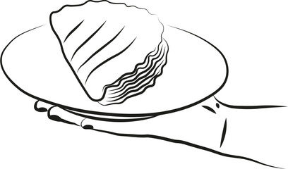 Une illustration d'une main tenant une assiette avec un chausson aux pommes, pâtisserie française