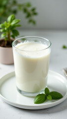Glass of A2 Milk with Lime on the Side.