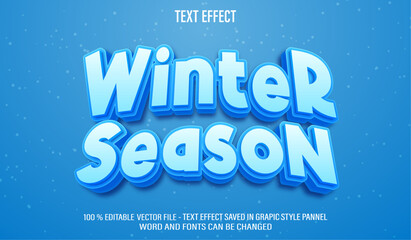 Winter Season 3d editable text effect style