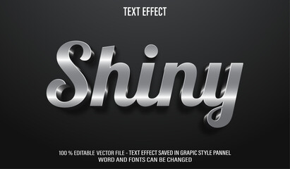 Shiny Silver 3d editable text effect style