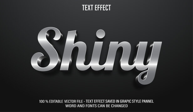 Shiny Silver 3d editable text effect style