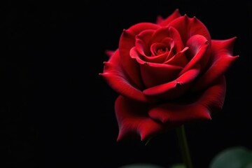 Deep crimson tea rose, velvety petals, black backdrop, petals, velvet, floral
