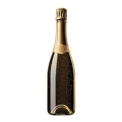 Elegant champagne bottle isolated on a clean white background, perfect for celebration, luxury events, parties, weddings, and festive occasions. High-quality image for branding and advertising