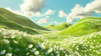 Blooming Fields: A Sea of Flowers in the Breeze