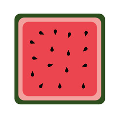 square watermelon slice, square red watermelon slice.
