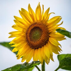 Bright Yellow Sunflower Gracefully Isolated on a White Background