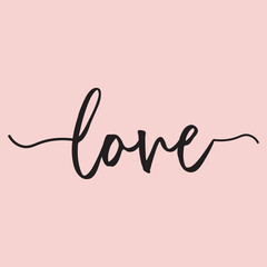 Love Calligraphy Art on pink background