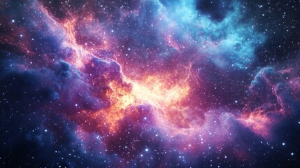 Naklejka premium Beautiful cosmic nebula generative ai