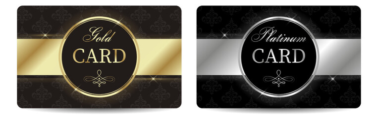 Set of two VIP cards, gold and platinum