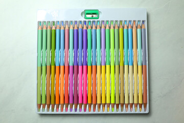 Materials for children creativity on light background                 