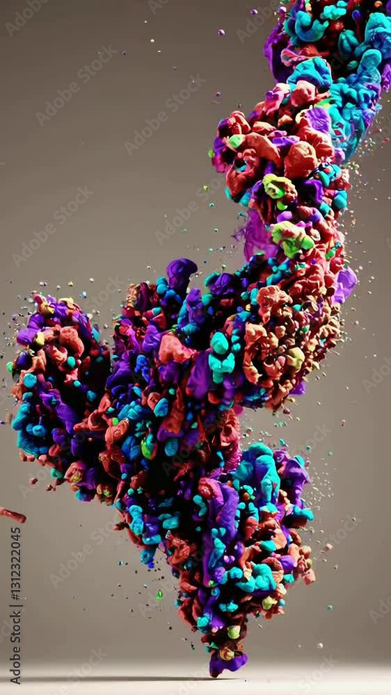 Aufkleber vibrant abstract twisting motion of colorful particles in dynamic formation