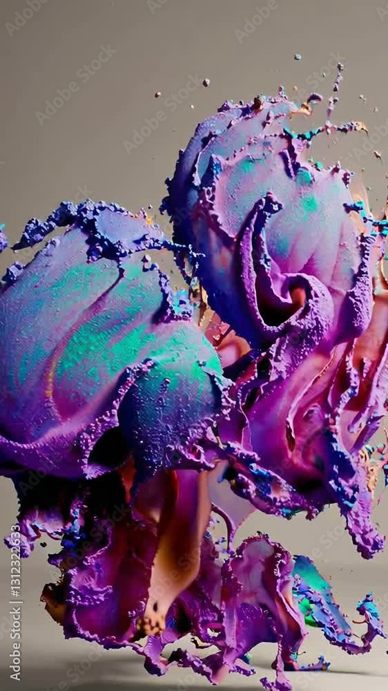 Aufkleber dynamic swirl of colorful paint in motion creating abstract visual explosion