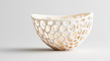 Fototapeta premium modern decorative bowl with intricate cut out patterns, showcasing blend of elegance and artistry. Perfect for home decor or as unique centerpiece