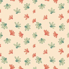 Seamless flowers art on pattern for background and backdrop.