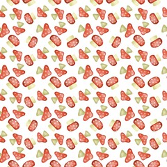 Mushroom seamless pattern on background.