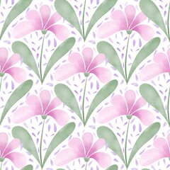 Flowers with leaves round frame illustration .