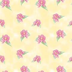 Seamless flowers art on pattern for background and backdrop.