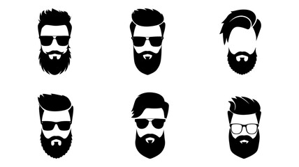 Stylish Bearded Men with Different Hairstyles and Sunglasses